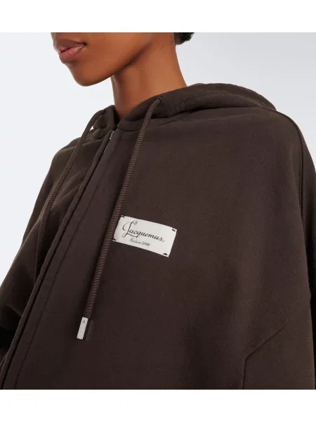 Hanorac cu glugă Jacquemus din fleece maro
