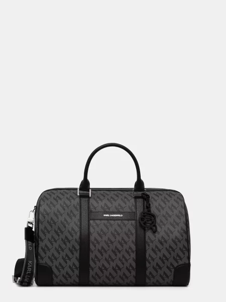 Karl Lagerfeld cestovní taška z imitace kůže K/IKON černá