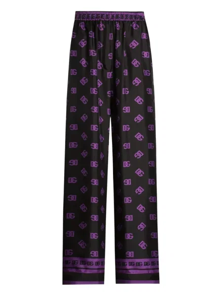 Pantaloni Dolce & Gabbana de mătase negru