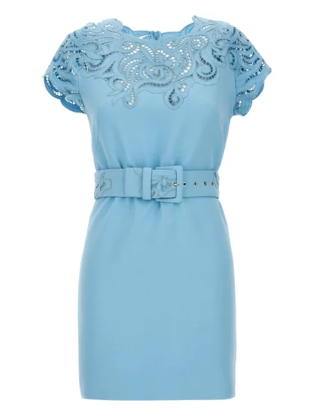 Rochie mini Ermanno Scervino cu broderie de costum mini albastru