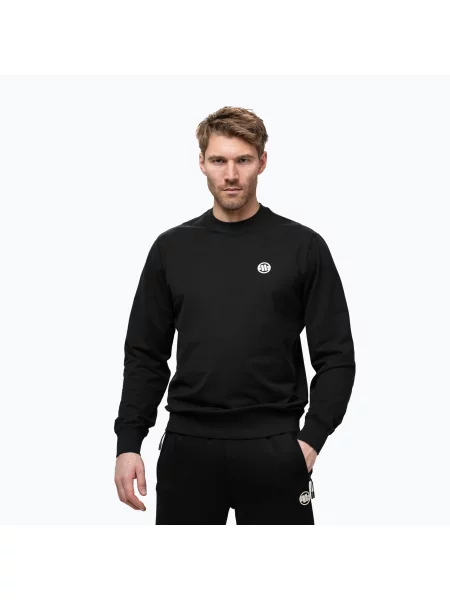 Férfi pulóver Pitbull Nugget Small Logo Crewneck black. Méret: L fekete