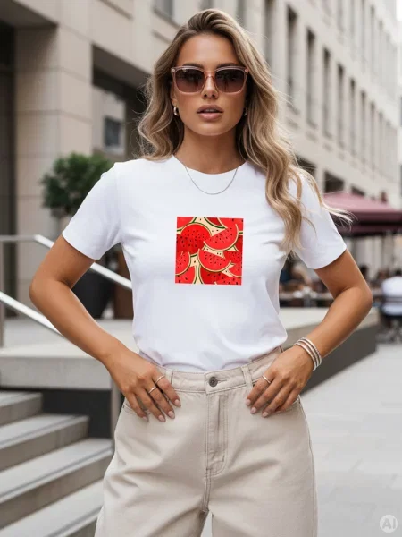 T-shirt z nadrukiem Dstreet biały