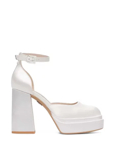Pantofi cu toc Buffalo alb