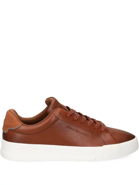 Sneakerși Tommy Hilfiger din piele maro