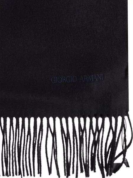 Κασκόλ Giorgio Armani με κρόσσια κασμίρ μπλε