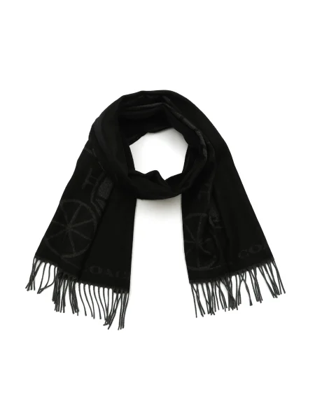 COACH Šal temno siva črna