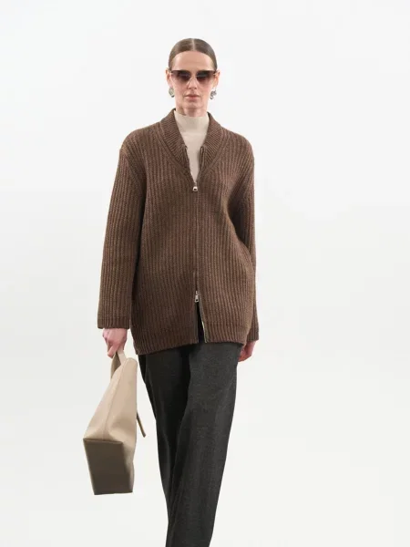 Кардиган TrikoBakh темно-коричневий вовна/віскоза коричневий