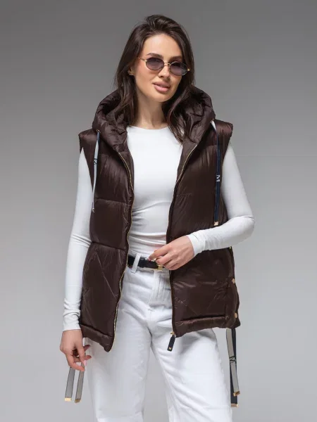 Утеплений жилет VIVA WEAR коричневий