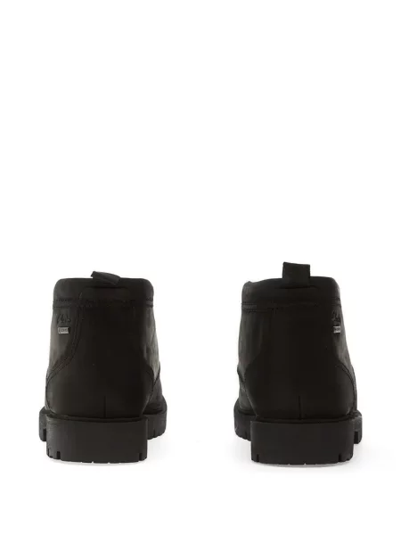 Šněrovací kožené polokozačky Clarks černé