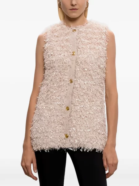 Vestă Twinset cu paiete cu blană