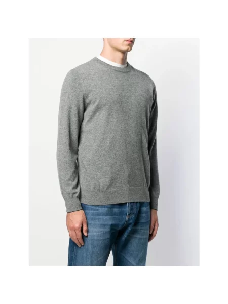 Sweter Brunello Cucinelli z dekoltem w serek szary