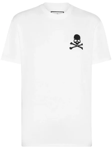 Tricou Philipp Plein cu broderie alb