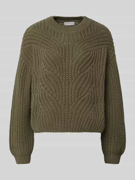 Sweter z dzianiny z okrągłym dekoltem Apricot