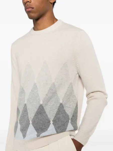 Pulover Ballantyne cu model argyle cu decolteu rotund