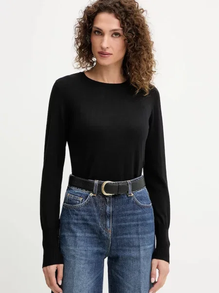 Luisa Spagnoli pulover de lână light negru