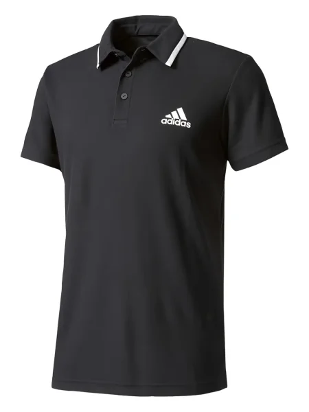 Dzianinowe haftowane polo Adidas w paski szare