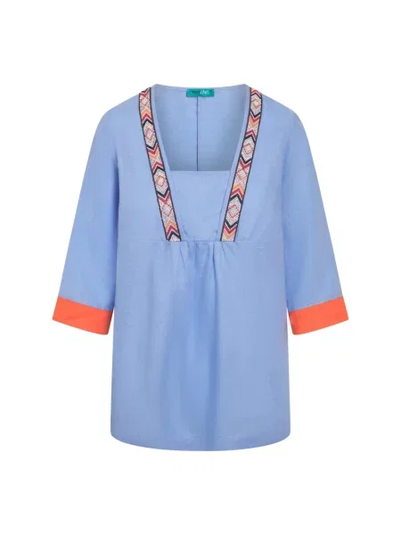 Lniana koszula Tooche elegancka niebieska