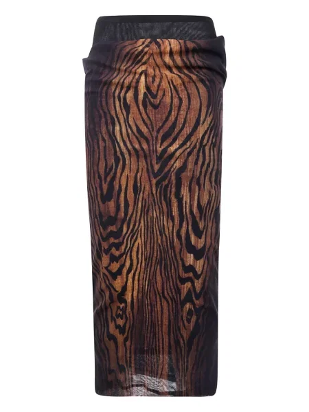 Raštuotas drapiruotas sijonas Jean Paul Gaultier ruda