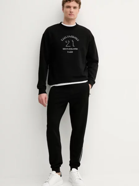 Bluza z kapturem Karl Lagerfeld z kapturem czarna