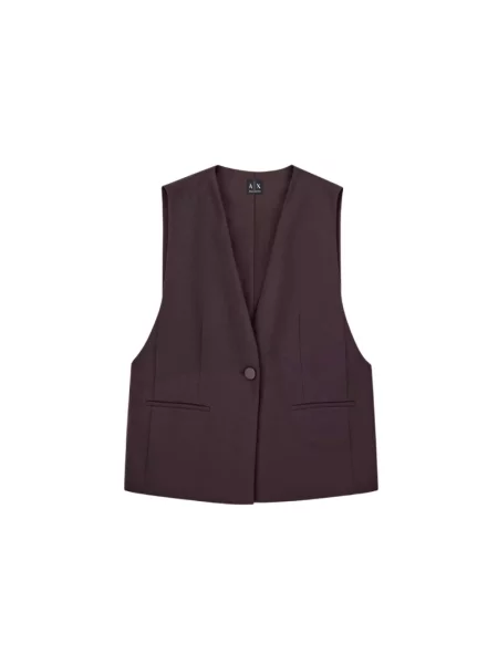 Kamizelka Armani Exchange z krepy brązowa