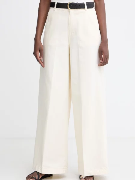 BOSS blugi wide leg pentru femei CENTRAL bej