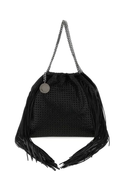 Geantă shopper Stella Mccartney cu franjuri negru
