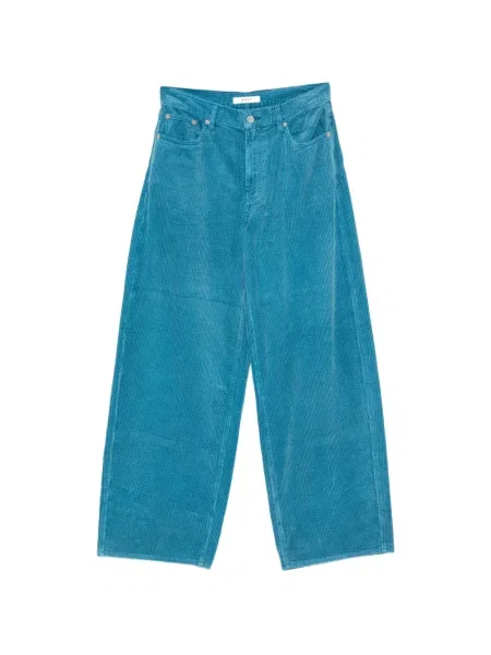 Pantaloni palazzo 6397 de catifea cord albastru