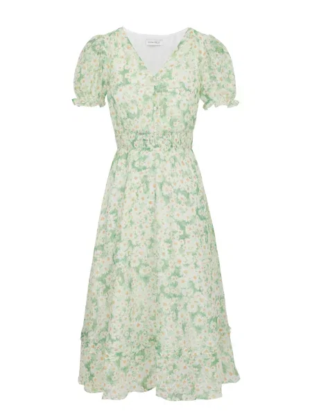 Anna Field Rochie de vară galben curry / verde deschis alb