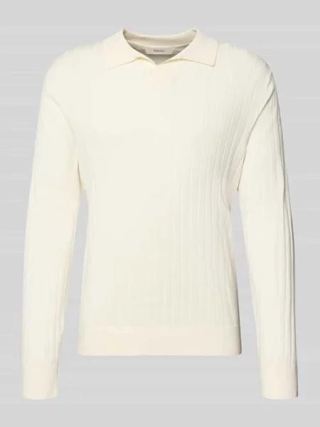 Koszulka polo o kroju loose fit z czystej bawełny model TORINO' Selected Homme białe