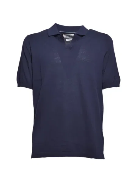 Tricou Mc2 Saint Barth tricotate cu decolteu în V albastru