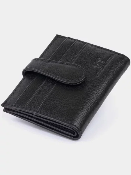 Кожаный кошелек St Leather Accessories черный