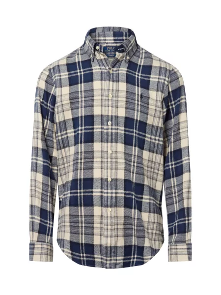 Polo Ralph Lauren koszula flanelowa Mężczyźni Regular Fit niebieski|beżowy w kratkę S beżowa