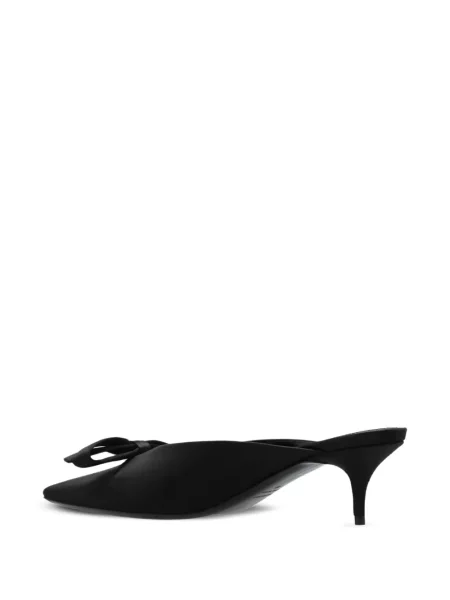 Papuci tip mules Balenciaga cu funde negru