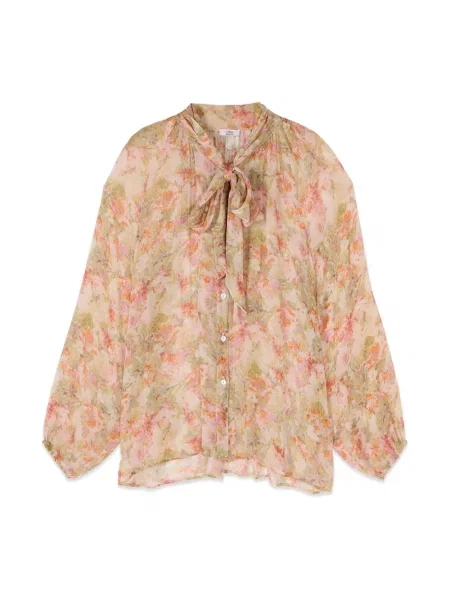 Bluzka Oltre z kokardką różowa