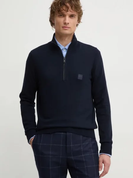 Lekki sweter Boss Orange granatowy
