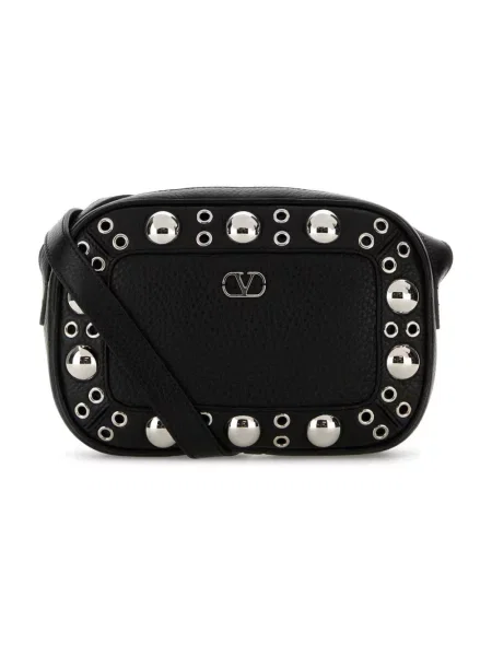 Torebka skórzana Valentino Garavani czarna