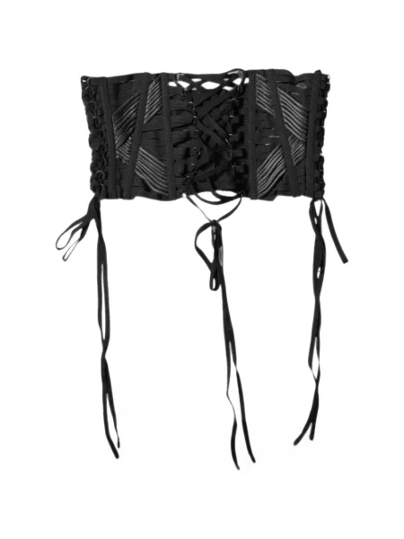Cu centură curea Dolce & Gabbana cu șireturi din dantelă negru