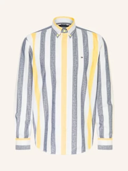 Tommy Hilfiger Koszula Oxford Relaxed Fit gelb biała