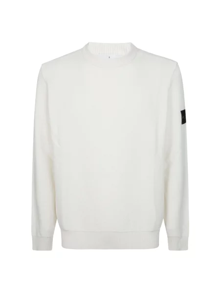 Sweter Stone Island wełniany z kamieniami biały