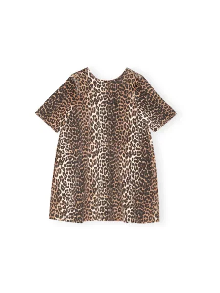 Sukienka jeansowa Ganni z nadrukiem z odkrytymi plecami garniturowa