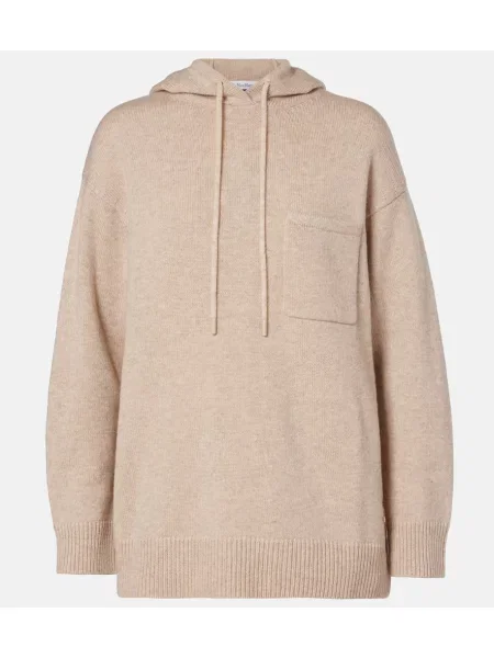 Volnene hoodie Max Mara bež