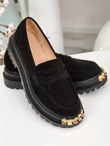Mocasini Resti din piele de căprioară negru