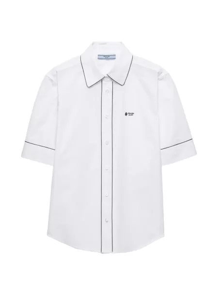 Cămașă Prada din poplin scurtă alb