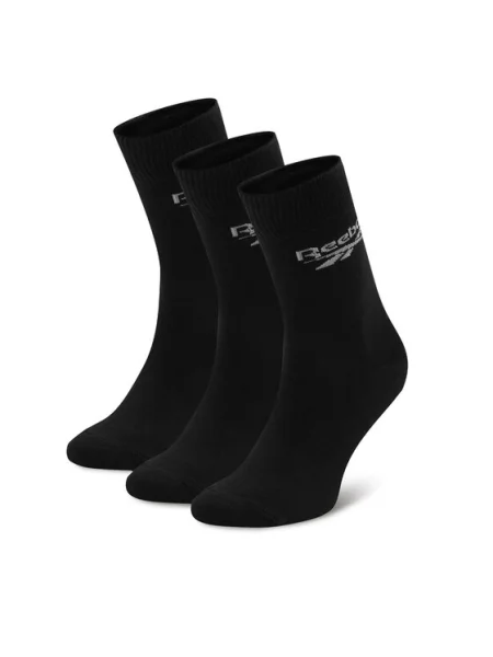 Reebok Комплект 3 чифта дълги чорапи мъжки черен