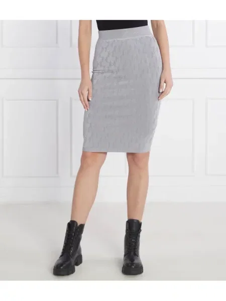 Karl Lagerfeld Szoknya MONOGRAM JACQUARD szürke