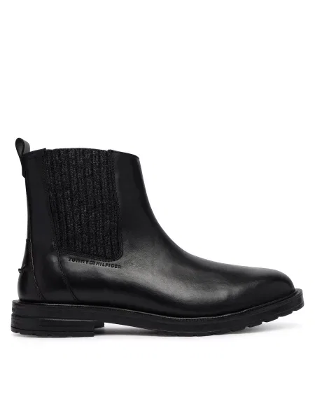 Tommy Hilfiger Bokacsizma Cleated Hilfiger Brush Wl Chel fekete