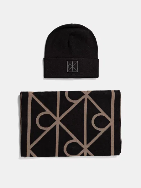 Kapa in šal Calvin Klein črna