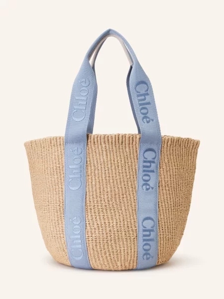 Chloé Shopper Woody hnědá modrá
