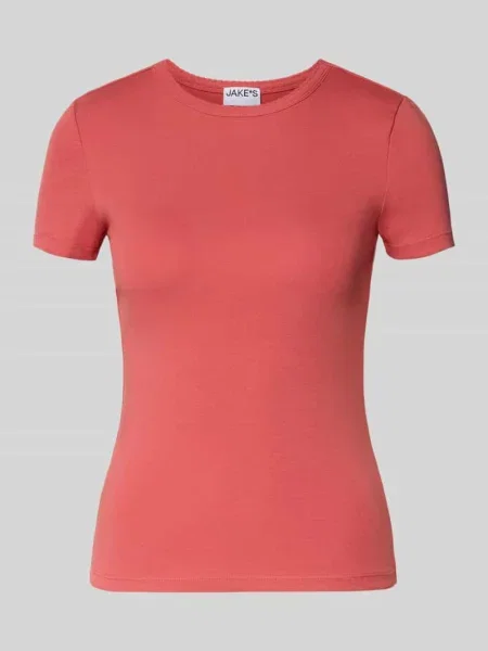 T-shirt z drobnym prążkowaniem i okrągłym dekoltem Jake*s Casual
