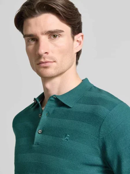 Koszulka polo o kroju slim fit z wyhaftowanym logo Lerros zielone